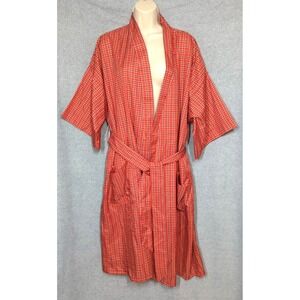 Vtg ULTRESSA Robe Women M/L by ROYTEX  KLOPMAN Fabric Plaid Belt Pockets  Retro